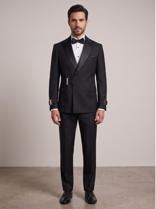 Black Peaked Lapel Tuxedo