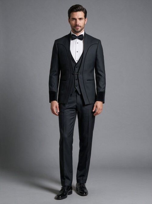 Cemden WEDDİNG SUİT BLACK 5756