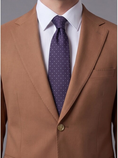 Taba Mono Yaka İki Düğmeli Slim Fit Takım Elbise