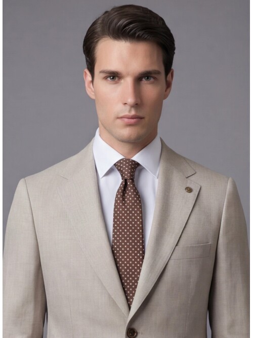 Taş Mono Yaka İki Düğmeli Slim Fit Takım Elbise