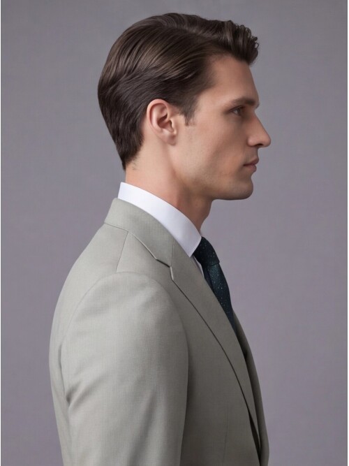 Taş Rengi Yünlü Mono Yaka Comfort Fit Takım Elbise