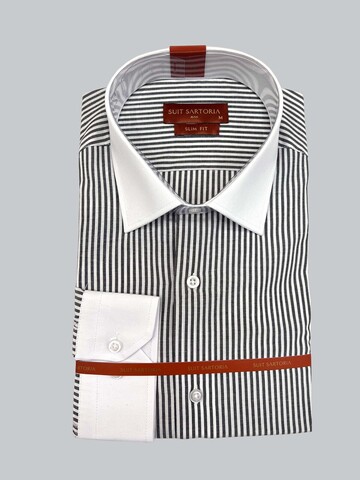 SUIT SARTORIA DARK GRAY STRIPED SHIRT 6055