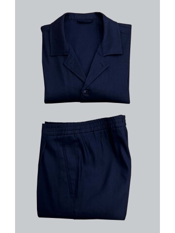 SUIT SARTORIA NAVY BLUE LINEN SUIT 4358