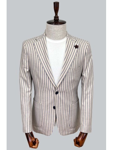 SUIT SARTORIA BLUE STRIPED LINEN JACKET 4351