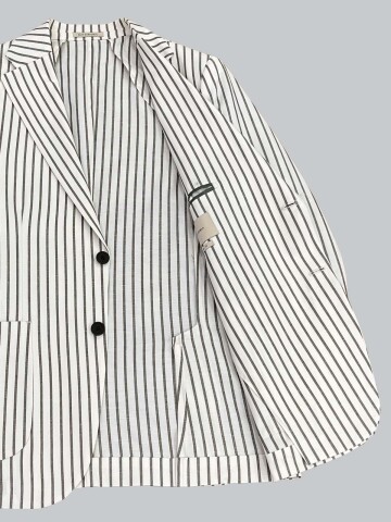 SUIT SARTORIA GREEN STRIPED LINEN JACKET 4351