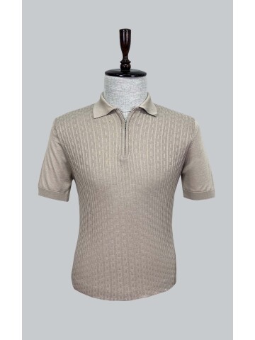 SUIT SARTORIA CAMEL SHORT SLEEVE KNITWEAR T-SHIRT 9021