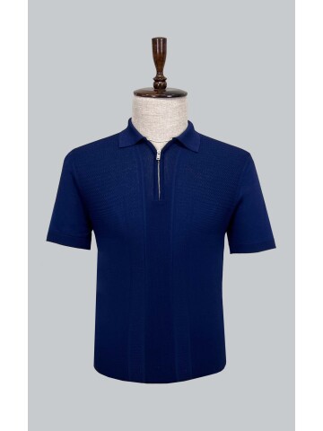 SUIT SARTORIA NAVY BLUE SHORT SLEEVE KNITWEAR T-SHIRT 9022