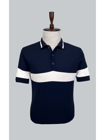 SUIT SARTORIA NAVY BLUE SHORT SLEEVE KNITWEAR T-SHIRT 9023