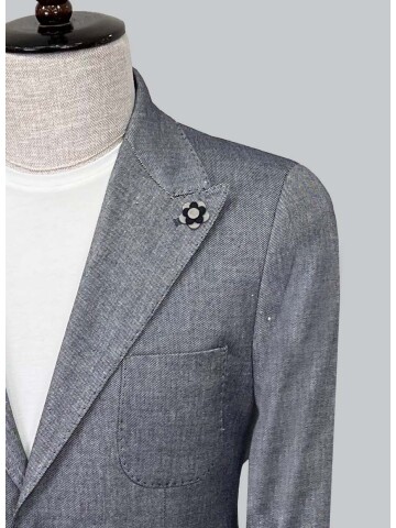 SUIT SARTORIA NAVY BLUE LINEN JACKET 4344