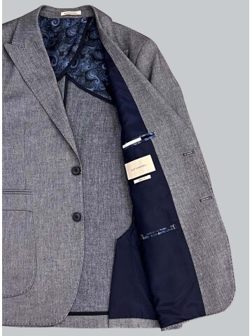 SUIT SARTORIA NAVY BLUE LINEN JACKET 4344
