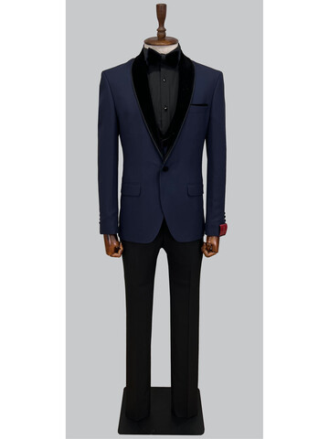 SUIT SARTORIA ÇIKMA YAKA LACİVERT DAMATLIK 5063