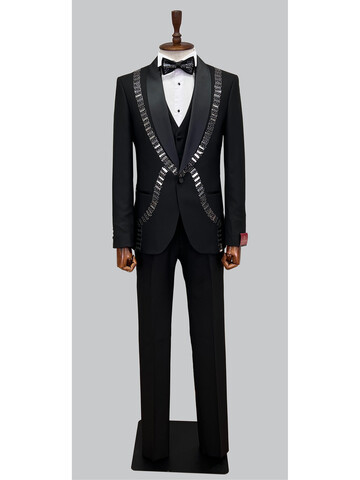 SUIT SARTORIA DAMATLIK SİYAH 5516