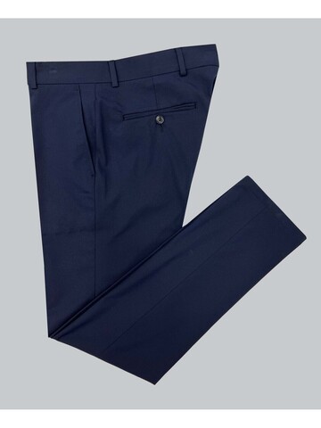 Perry Navy Blue Double Pleated Slim Fit Trouser  MenSuitsPage
