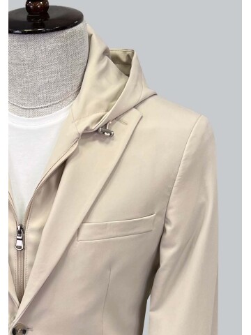 SUIT SARTORIA ÇIKMA YAKA KAPÜŞONLU BEJ PERFORMANS TAKIM 2630