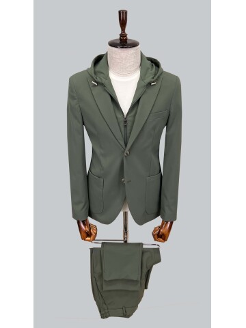 SUIT SARTORIA HOODED LAPEL GREEN PERFORMANCE SUIT 2630
