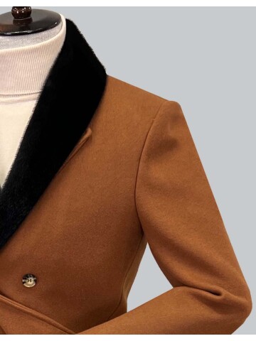 SUIT SARTORIA ÇIKARILABİLİR YAKA CAMEL KABAN 8082