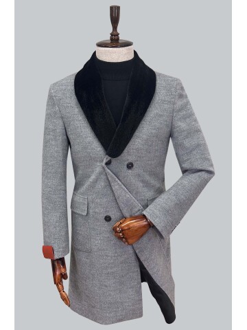 SUIT SARTORIA ÇIKARILABİLİR YAKA GRİ KABAN 8082