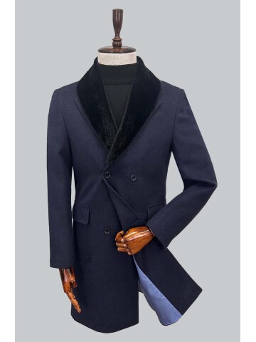 SUIT SARTORIA ÇIKARILABİLİR YAKA LACİVERT KABAN 8082