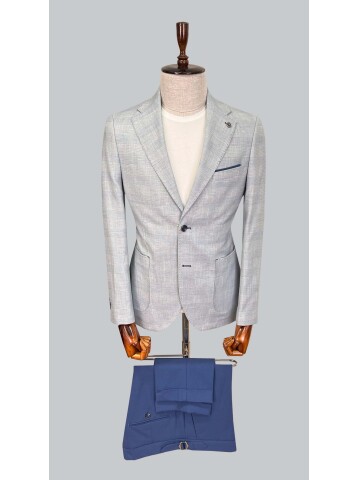 SUIT SARTORIA BLUE LINEN SUIT 2616