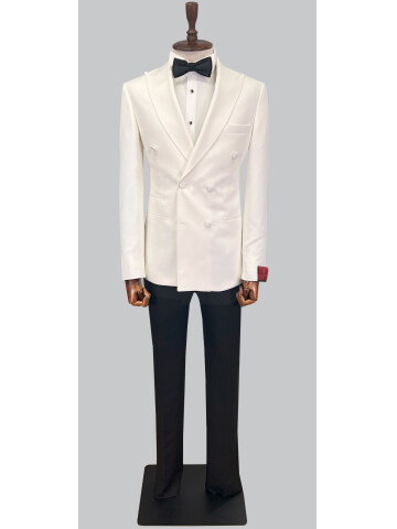 SUIT SARTORIA WHITE DOUBLE BREASTED TUXEDO 5613