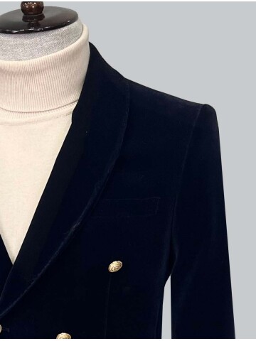 SUIT SARTORIA NAVY BLUE VELVET JACKET 4407