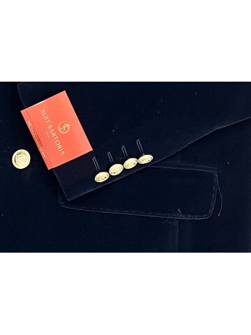 SUIT SARTORIA NAVY BLUE VELVET JACKET 4407