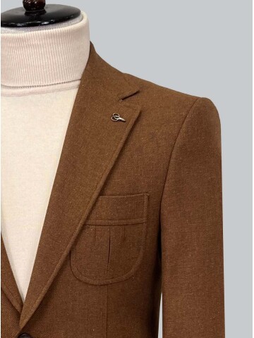 SUIT SARTORIA BROWN WOOL JACKET 4408