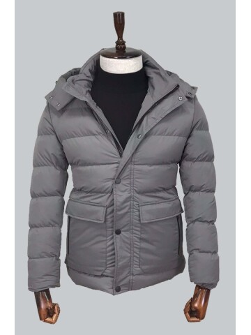 GRİ KAPİŞONLU MONT 8092