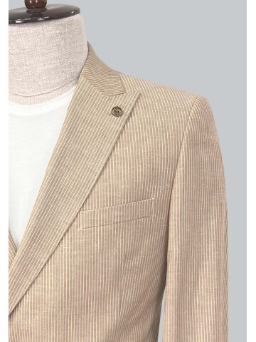 SUIT SARTORIA LIGHT BROWN LINEN JACKET 4453
