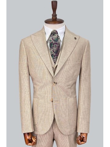 SUIT SARTORIA LIGHT BROWN LINEN SUIT 2675
