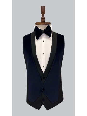 Navy Velvet Tuxedo Jacket | Elegant Men’s Velvet Wedding Suit 5580