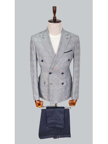 SUIT SARTORIA NAVY LINEN SUIT 2617