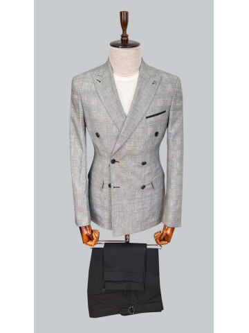 SUIT SARTORIA BLACK LINEN SUIT 2617