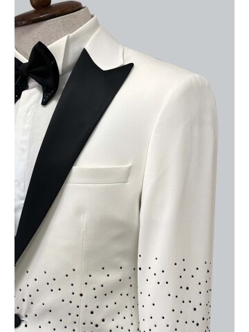 SUIT SARTORIA PEAK LAPEL WHITE TUXEDO 5699