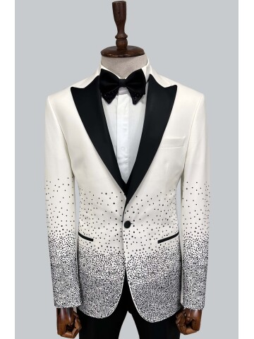 SUIT SARTORIA PEAK LAPEL WHITE TUXEDO 5699