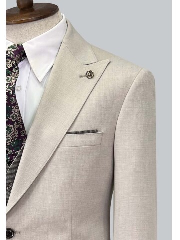 SUIT SARTORIA BEIGE SUIT WITH DOUBLE FACED VEST 2916