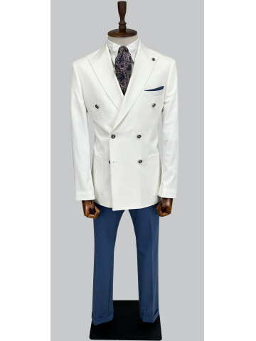 SUIT SARTORIA WHITE COMBINED DOUBLE BREASTED SUIT 2001/22
