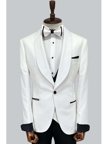 SUIT SARTORIA BEYAZ ŞAL YAKA DAMATLIK 5694