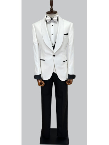 SUIT SARTORIA BEYAZ ŞAL YAKA DAMATLIK 5694