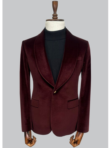 SUIT SARTORIA BURGUNDY VELVET JACKET 4574