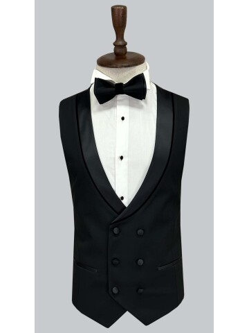 SUIT SARTORIA REMOVABLE LAPEL BLACK TUXEDO 5536