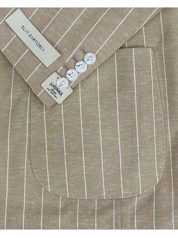 SUIT SARTORIA ÇİZGİLİ BEJ KETEN CEKET 4599