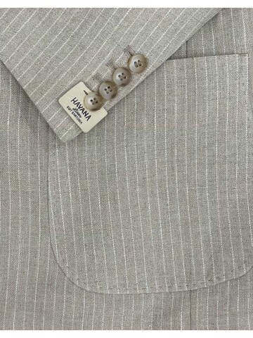 SUIT SARTORIA STRIPED BEIGE LINEN JACKET 4613