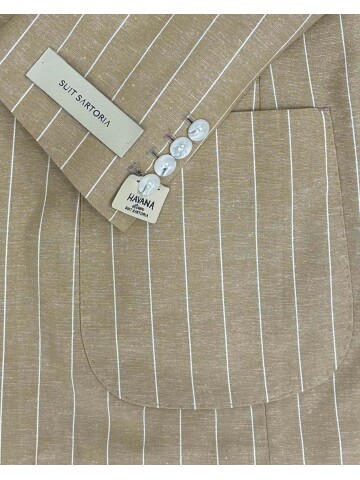 SUIT SARTORIA STRIPED BEIGE LINEN SUIT 2000/72