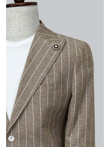 SUIT SARTORIA STRIPED BEIGE LINEN SUIT 2000/72