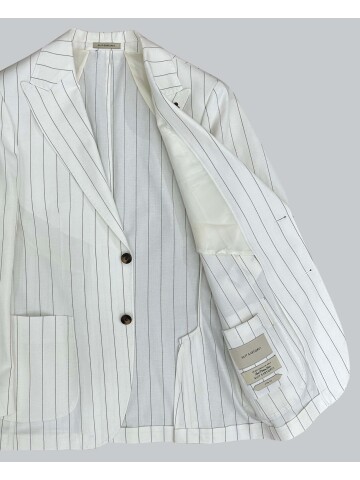 SUIT SARTORIA ÇİZGİLİ BEYAZ KETEN CEKET 4599