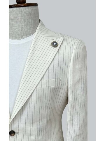 SUIT SARTORIA STRIPED WHITE LINEN JACKET 4613