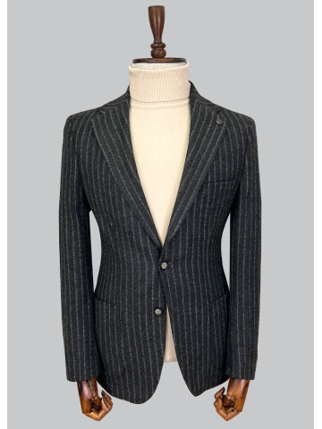 SUIT SARTORIA ÇİZGİLİ KOYU GRİ CEKET 4566