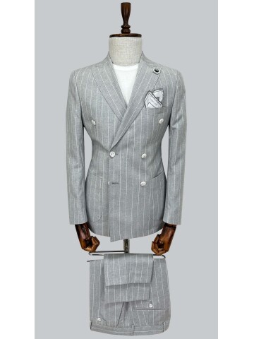 SUIT SARTORIA ÇİZGİLİ GRİ KETEN TAKIM 2001/24