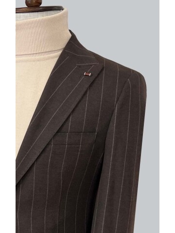 SUIT SARTORIA ÇİZGİLİ KAHVERENGİ CEKET 4565